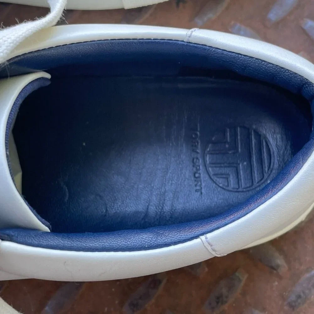 Tory Burch Women Sneaker White Leather Upper Lace Up Sport Shoes Size 9M - Picture 10 of 12